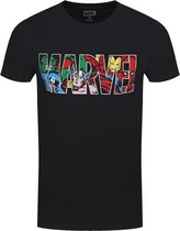 Marvel Logo Character Infill - Mannen - Zwart - XXL