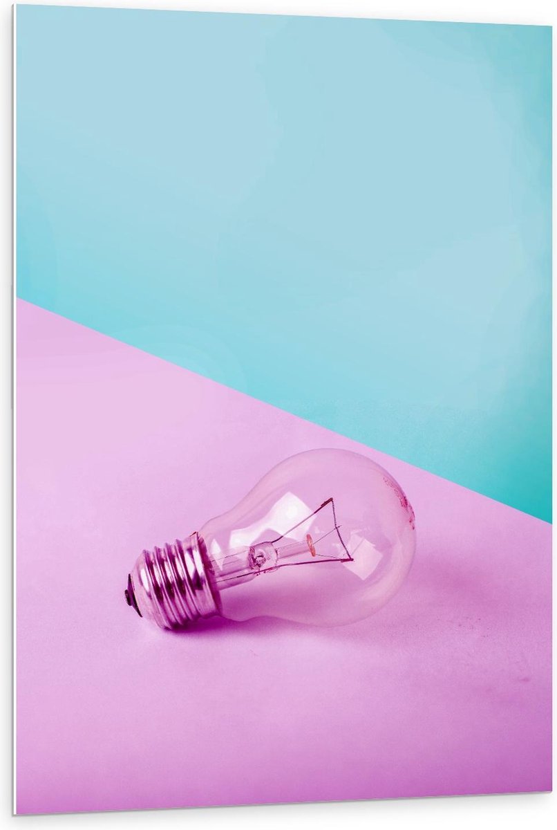 Forex - Paarse Gloeilamp - 80x120cm Foto op Forex