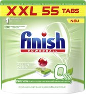 Finish Powerball 0% All in 1 Vaatwastabletten XXL Pack - 55 Tabs