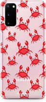 Fooncase Hoesje Geschikt voor Samsung Galaxy S20 - Shockproof Case - Back Cover / Soft Case - Crabs / Krabbetjes / Krabben