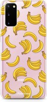 Fooncase Hoesje Geschikt voor Samsung Galaxy S20 - Shockproof Case - Back Cover / Soft Case - Bananas / Banaan / Bananen