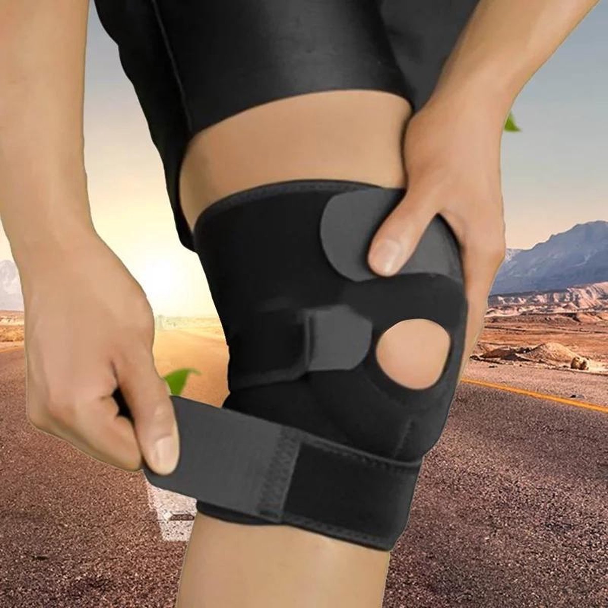 LOUZIR Knie Brace Ondersteuning - Verstelbare Kneepad Met Open Patella Brace - Neopreen - Outdoor Knie Protector - Knie bescherming — afbeelding 8
