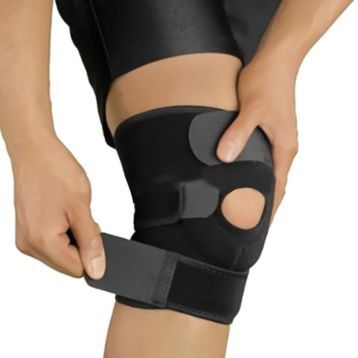 LOUZIR Knie Brace Ondersteuning - Verstelbare Kneepad Met Open Patella Brace - Neopreen - Outdoor Knie Protector - Knie bescherming — afbeelding 11