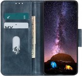 Xiaomi Redmi 9C Portemonnee Stand Hoesje Crazy Horse Blauw