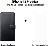 HGA Telefoonhoesje - Book Case - Geschikt Voor Apple IPhone 12 Pro Max - Zwart