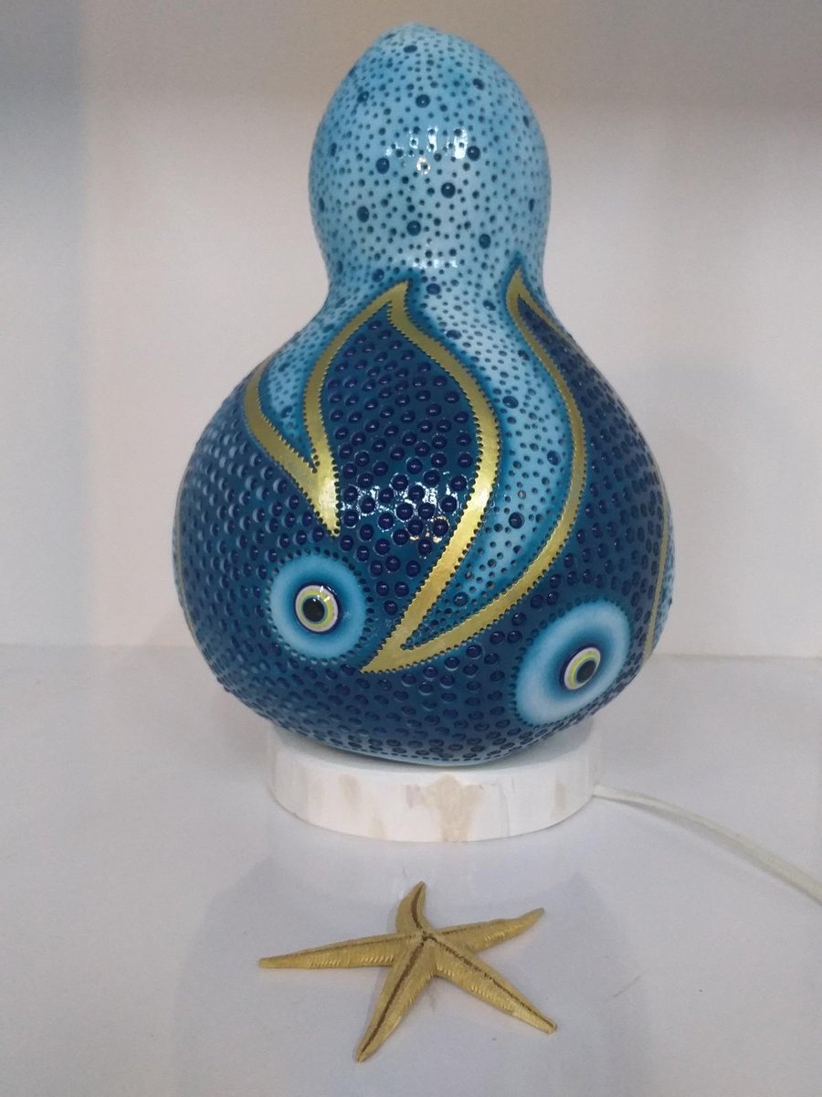 Turkse lamp - Kalebas - "Blue" - sfeerverlichting - handgemaakt -  Pompoenlamp - fles... | bol.com