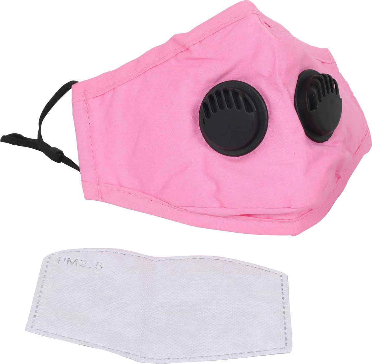 FASHIONMASK - Mondkapje Wasbaar Herbruikbaar Mondmasker Met Ventiel en 1 vervangbare PM2.5 Filter - Katoenen Mondmasker met ventiel en filter - ijzeren neusbeugel - Mouth Mask - Stoffen Mond masker - Herbruikbaar Mond Kapje - Roze (Hot Pink) - Fashion Mask