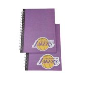 Notitieboek L. A. Lakers -  A5 - Zwart / paars - Gelinieerd - Set van 2