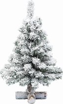Everlands Mini Kunstkerstboom Snowy Toronto - kerstdecoratie - kerstboom - kerstversiering - kerstdeco - groen/wit - 60cm
