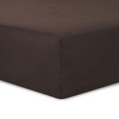 VISION Hoeslaken - 160x200 cm - Chocolade - 100% katoen