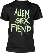 Alien Sex Fiend Heren Tshirt -XXL- Logo Glow Zwart