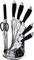 Edënbërg Black Line - Acier inoxydable - Set de couteaux de luxe sur support rotatif