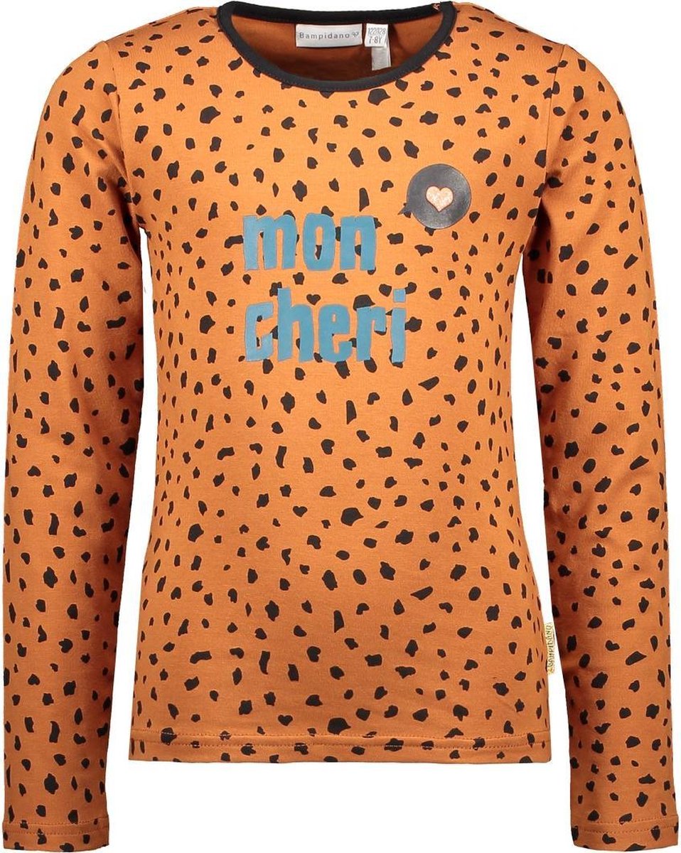 Bampidano Meisjes T-shirt - mocha aop - Maat 110/116