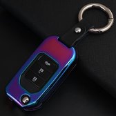 Een stijl Auto Auto Gesp Sleutel Shell Kleurrijke Ring Zinklegering Autoketting Shell Autosleutel Shell Case voor Honda, willekeurige kleur levering