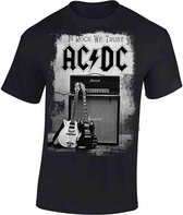 AC/DC Heren Tshirt -L- In Rock We Trust Zwart