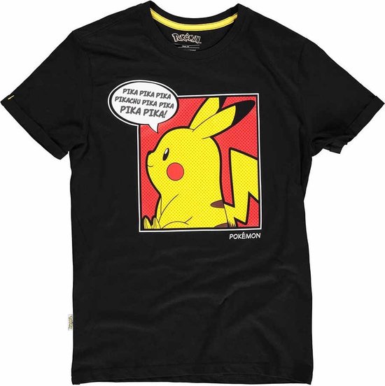 Difuzed Pokémon Pikachu Pop- T-Shirt Art Comic Zwart / Jaune / Rouge N / A T-shirt homme taille S