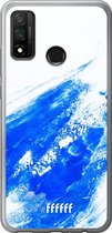 Huawei P Smart (2020) Hoesje Transparant TPU Case - Blue Brush Stroke #ffffff