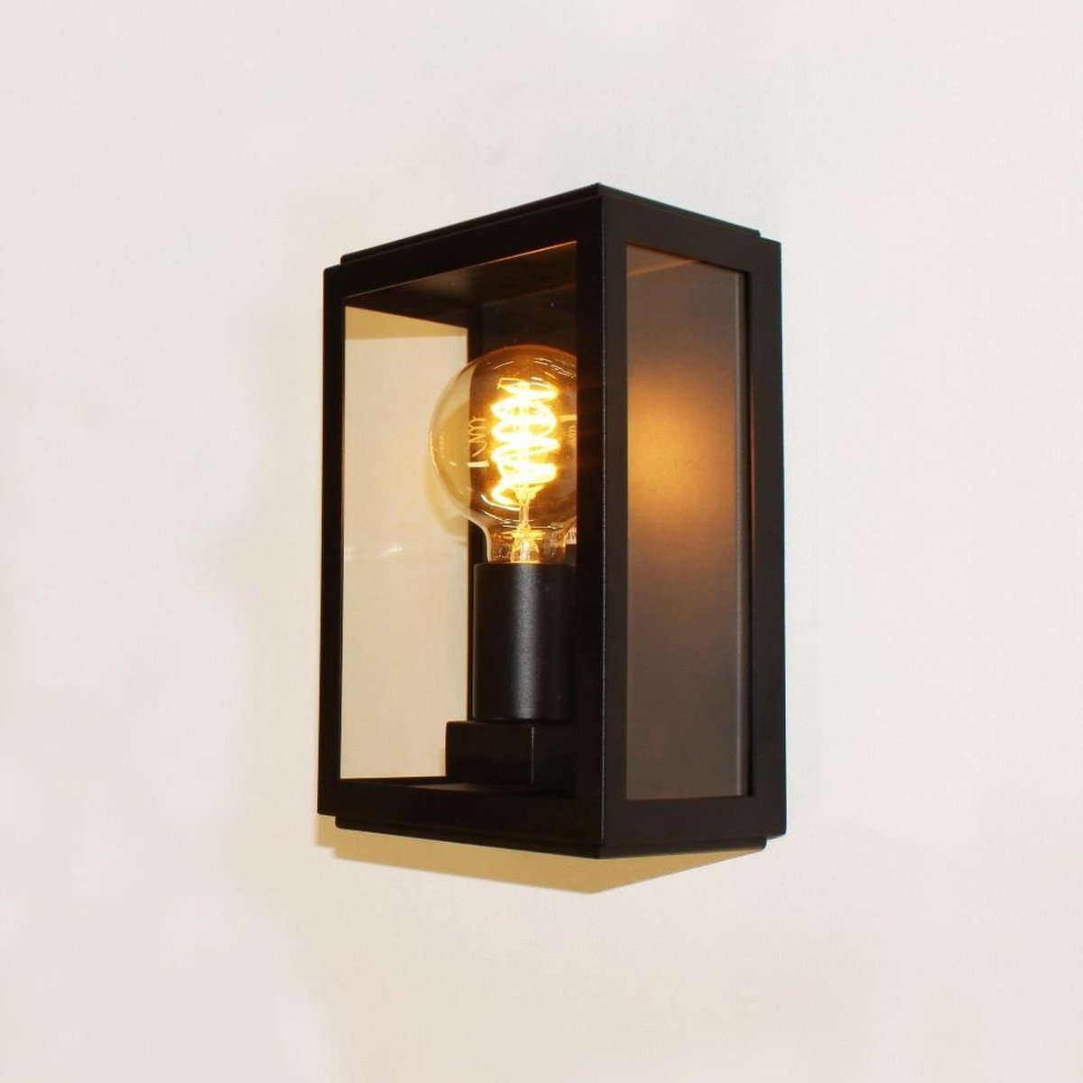 Wandlamp Rowin 25 Zwart - hoogte 25cm - E27 - IP44 - Dimbaar > wandlamp binnen zwart | wandlamp buiten zwart | wandlamp zwart | muurlamp zwart | buitenlamp zwart | lamp zwart | sfeer lamp zwart