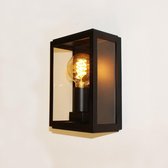 Wandlamp Rowin 25 Zwart - hoogte 25cm - E27 - IP44 - Dimbaar > wandlamp binnen zwart | wandlamp buiten zwart | wandlamp zwart | muurlamp zwart | buitenlamp zwart | lamp zwart | sfeer lamp zwart