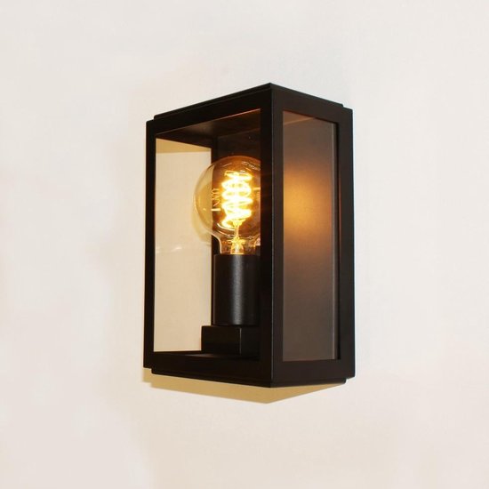 Wandlamp Rowin 25 Zwart - hoogte 25cm - E27 - IP44 - Dimbaar > wandlamp  binnen zwart |... | bol.com