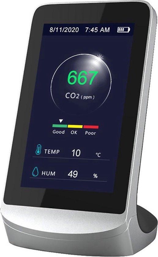 Uniqly Air ® CO2 Meter - Premium Temperatuurmeter | bol.com