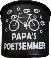 Cadeau Emmer - Papa's poetsemmer fiets - 12 liter - zwart - cadeau - geschenk - gift - kado - surprise - vaderdag - fiets - poetsen