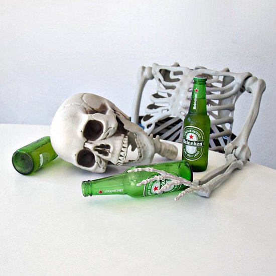 Gouden skelet decoratie 90 cm halloween
