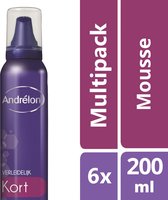 Andrélon Verleidelijk Kort Haarmousse - 6 x 200 ml - Voordeelverpakking