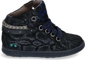 Bunnies JR Sari Stoer Meisjes Hoge Sneakers - Blauw/Print - Leer - Veters