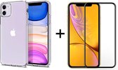 iPhone 12 hoesje en iPhone 12 Pro hoesje case siliconen transparant hoesjes cover hoes - Full cover - 1x iPhone 12/12 Pro Screenprotector