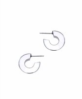 Oorbellen dames | Oorstekers | Zilveren oorstekers, brede driekwart hoepel | WeLoveSilver