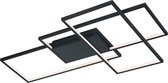 LED Plafondlamp WiZ - Smart LED - Plafondverlichting - Trion Tiagi - 40W - Aanpasbare Kleur - RGBW - Rechthoek - Mat Zwart - Aluminium - BES LED