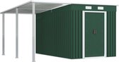 Bol.com vidaXL Tuinschuur met verlengd dak 336x270x181 cm staal groen aanbieding Bol.com vidaXL Tuinschuur met verlengd dak 336x270x181 cm staal groen aanbieding