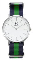 Brigada - herenhorloge - stoffenbandje - groen/blauw