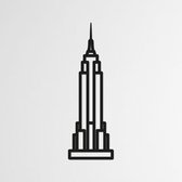 Landmark, Empire State Building - New York zwart - Wanddecoratie - Hout - XL 80 cm
