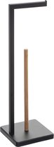 4goodz Bamboe met Metaal toiletrolhouder - zwart/bruin