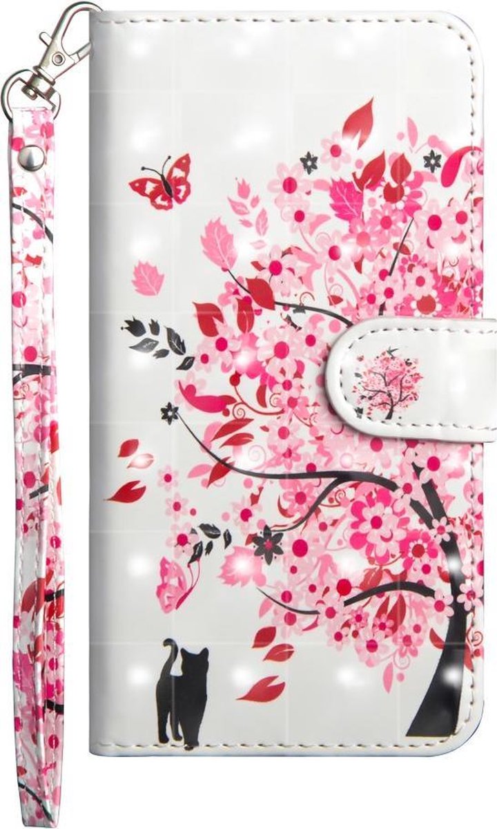 Poes roze boom agenda wallet iPhone SE (2020) / 7 / 8