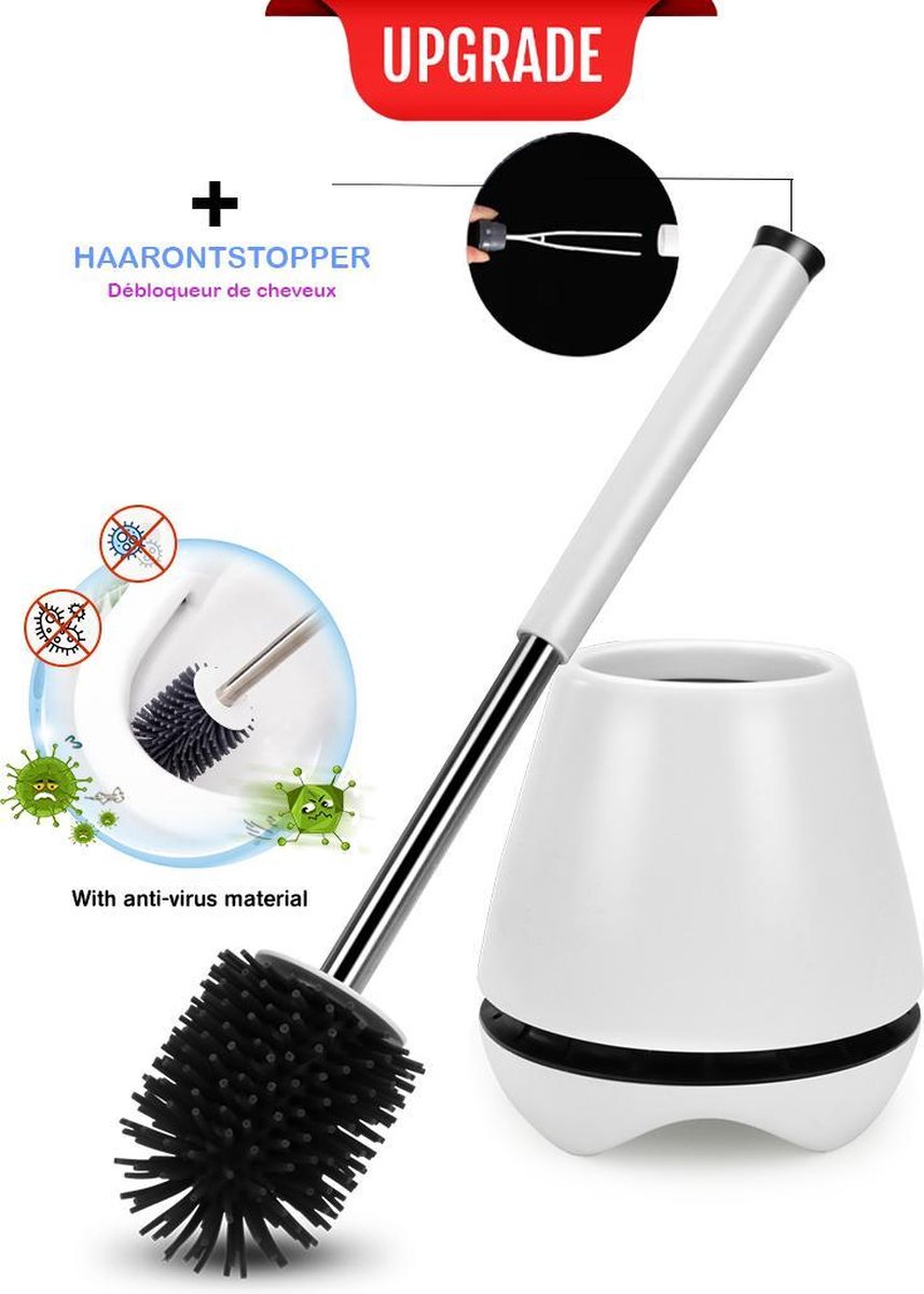 Brosse De Toilette Avec Support Autoportante - Brosse De Toilette  Hygiénique Avec Un... | Bol.com