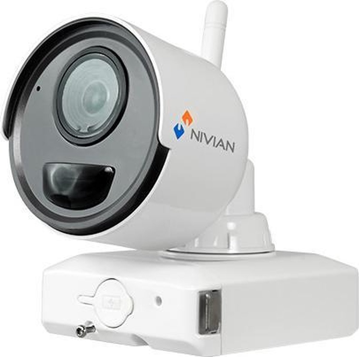 Nivian NV-IPB020A-2-BAT accu IP camera voor uitbreiding van de NV-KIT61-4C2M-BAT set - Beveiligingscamera IP camera bewakingscamera camerabewaking veiligheidscamera beveiliging netwerk camera webcam