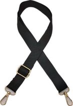 Bag Strap - Bagstrap - Tassenriem - Schouderband - Verstelbaar - Zwarte Band - Zilveren Gesp