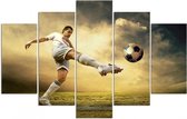 Schilderij Voetbal, Volley, XXL, 5 luik, wanddecoratie