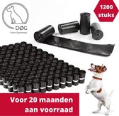 20 Maanden Voorraad: 1200 HONDENPOEPZAKJES - Zwart - Incl. Dispenser - Voor Alle Honden