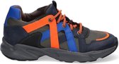 Braqeez 420965-529 Jongens Lage Sneakers - Blauw/Multi - Leer - Veters