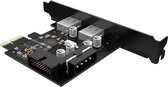 PCIe kaart - 2x USB 3.0 - 5Gbps SuperSpeed - Zwart