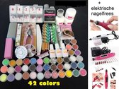 Acrylnagels Starterspakket | 42 kleuren | 500 Tips | incl. Nagelfreesmachine