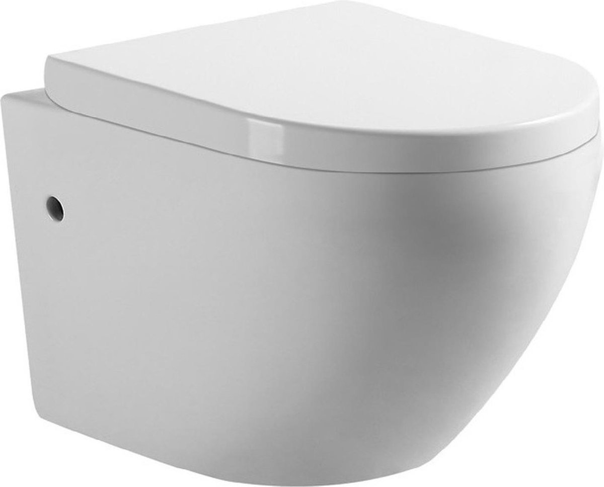 Mawialux hangend rimless toilet - softclose zitting - Glans wit - Alaska dik deksel