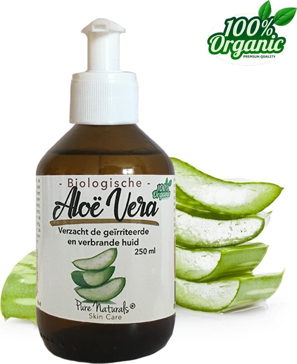 Goedkoopste Aloë Vera 250 ml - Kalmerende Massage olie - Biologisch - Bio oil - huidverzorging - Pure Naturals