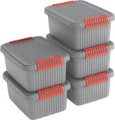 KIS K-Latch Opbergbox met deksel - S (14L) - 5 stuks - Grijs/Oranje