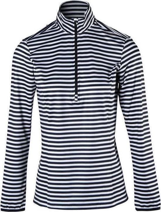 Brunotti Rodia Stripe dames ski pulli met rits zwart bol