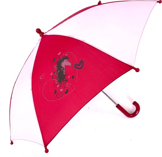 Esprit parapluie fille longue maternelle poney rose rouge foncé | bol.com